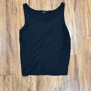 Lafayette 148 Classic Black Tank Top silk size 14